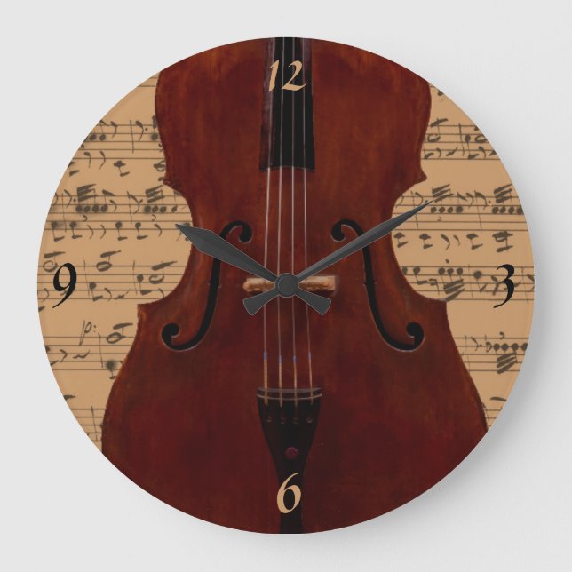 Clock - Double Bass with music - Pick your colour (Front)