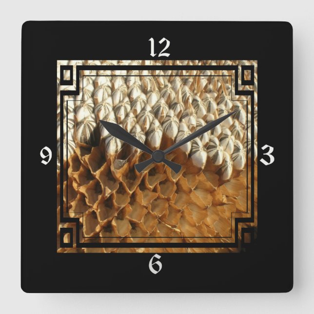 Clock - Dried Sunflower in Frame (Front)