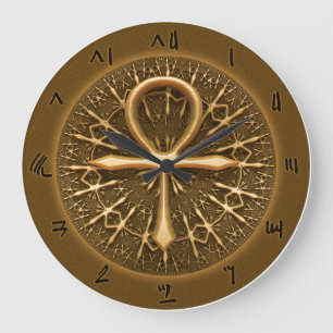 CLOCK - EGYPTIAN ANKH GOLDEN ORNAMENT