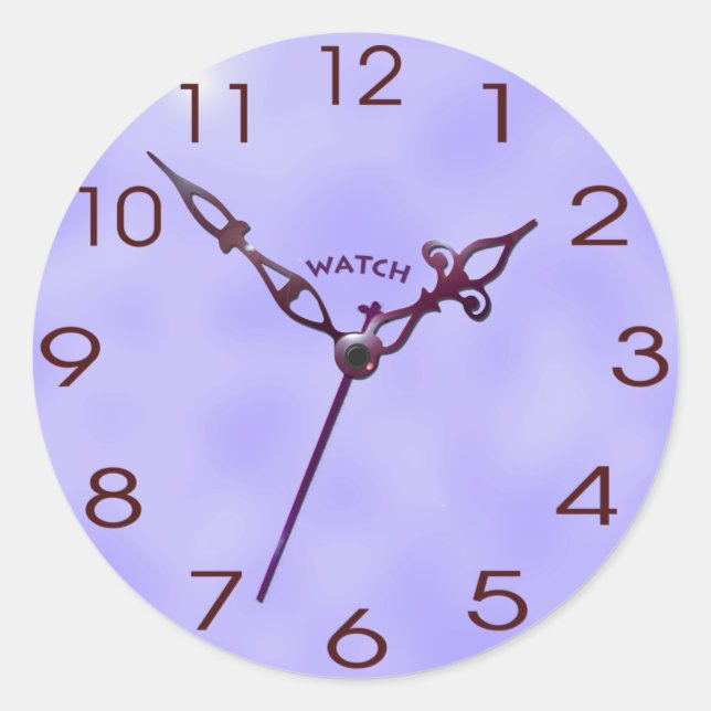 clock face_03 classic round sticker (Front)
