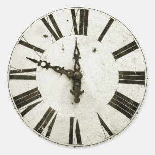 Clock Face Classic Round Sticker