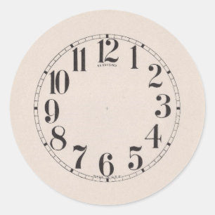 CLOCK FACE CLASSIC ROUND STICKER