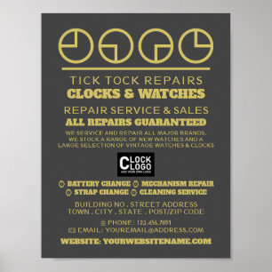 Clock Face Icons, Horologist Advertising Poster