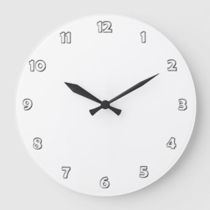 Clock Face Numbers - white grey