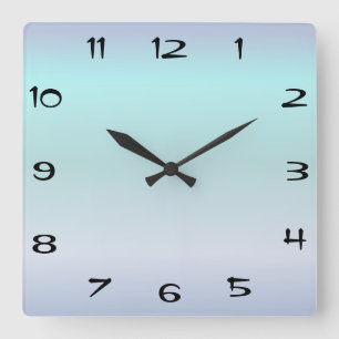 Clock Face Template Tannarin Font Square Blue