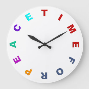 Clock Face - TIME FOR PEACE coloured