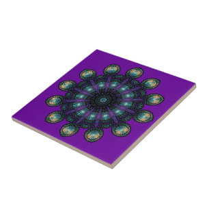 Clock Faces - Apophysis Fractal Ceramic Tile