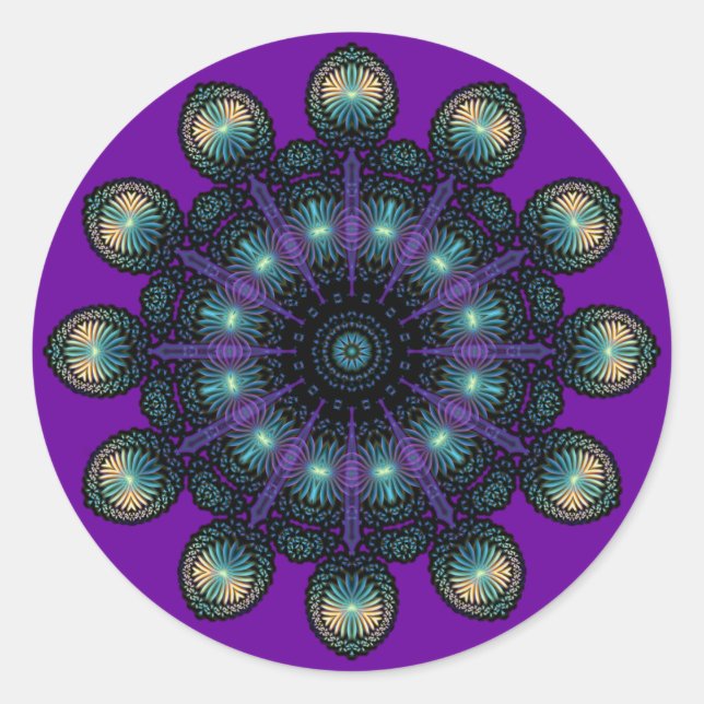 Clock Faces - Apophysis Fractal Classic Round Sticker (Front)