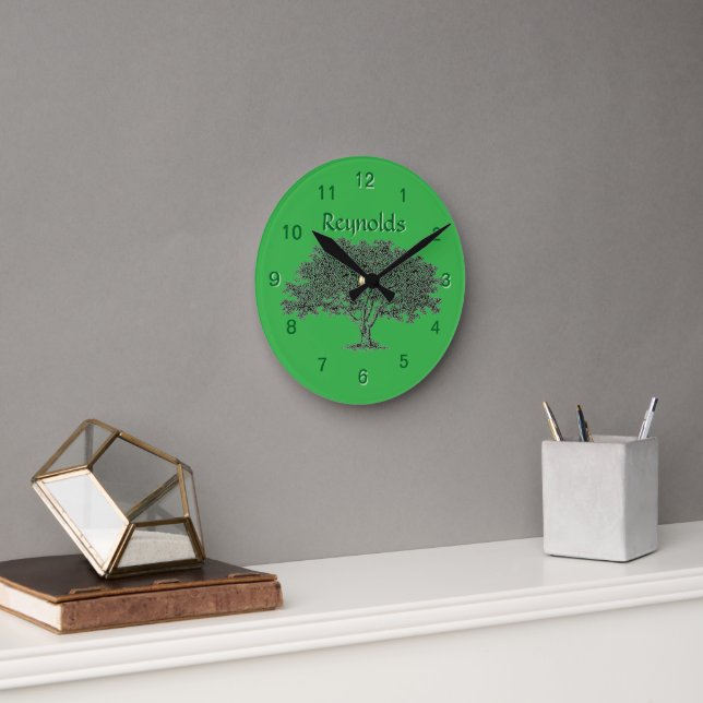 Clock - Family Tree on Green (Office)