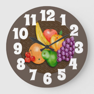 Clock featuring fruit