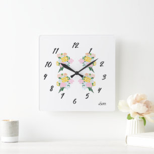 Clock  : flower bouquets