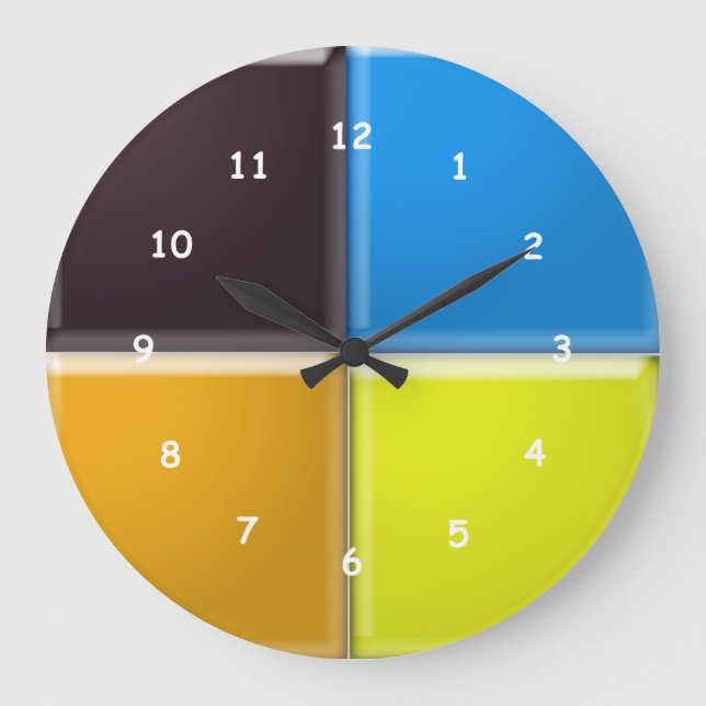 Clock - Four Coloured Squares (Front)