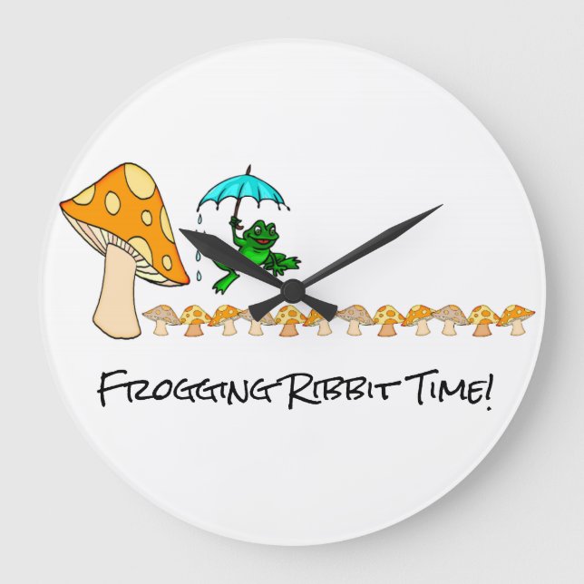 Clock Frogging Ribbit Time Mushroom  (Front)