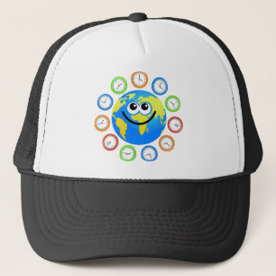 Clock Globe Trucker Hat