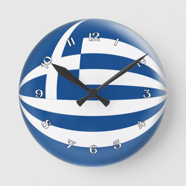 Clock Greece Greek flag Bubble Design (Front)