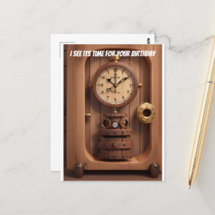 Clock I see its time for your birthday Postcard