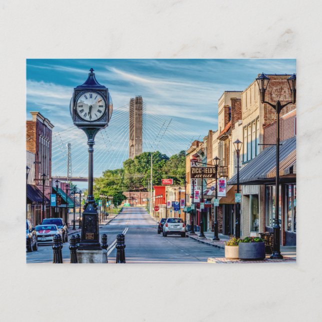 Clock In Downtown Cape Girardeau Blank Post Card (Front)