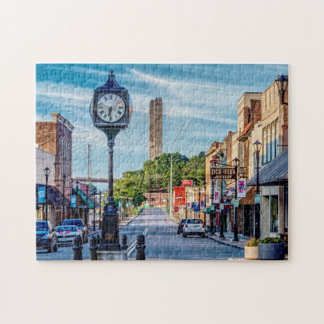 Clock In Downtown Cape Girardeau Jigsaw Puzzle (Horizontal)