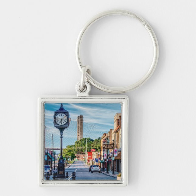 Clock In Downtown Cape Girardeau Key Ring (Front)