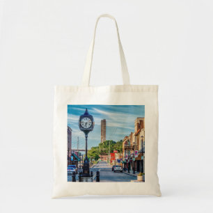 Clock In Downtown Cape Girardeau Tote Bag