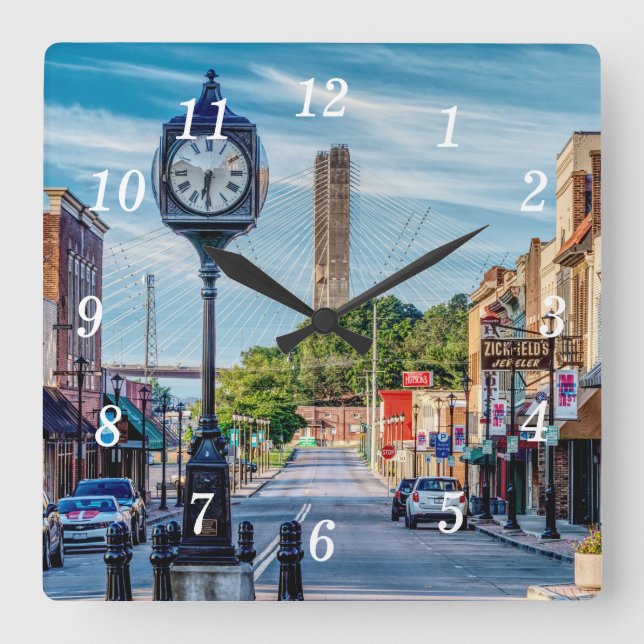 Clock In Downtown Cape Girardeau Wall Clock (Front)