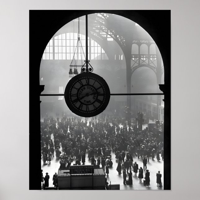 Clock in Pennsylvania Station. Poster (Front)