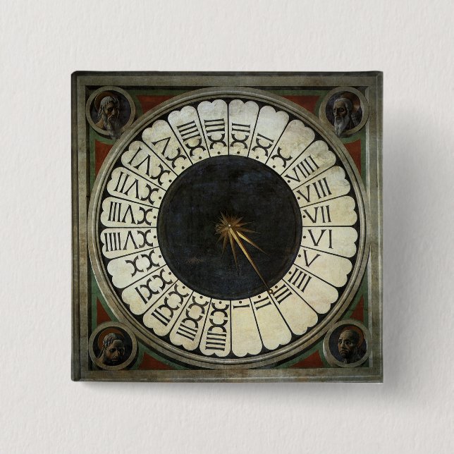 Clock in the Duomo by Paolo Uccello 15 Cm Square Badge (Front)