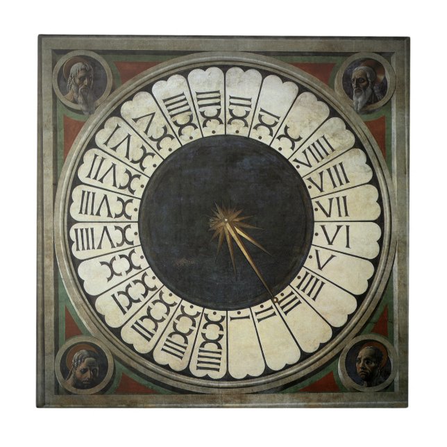Clock in the Duomo by Paolo Uccello Ceramic Tile (Front)