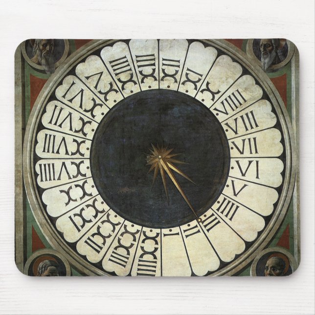 Clock in the Duomo by Paolo Uccello Mouse Pad (Front)