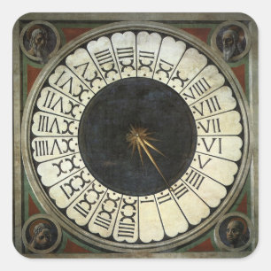 Clock in the Duomo by Paolo Uccello Square Sticker