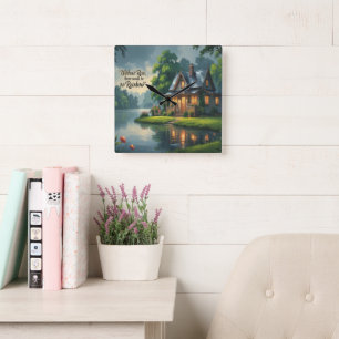 Clock-Inspirational Wall Clock. Square Wall Clock