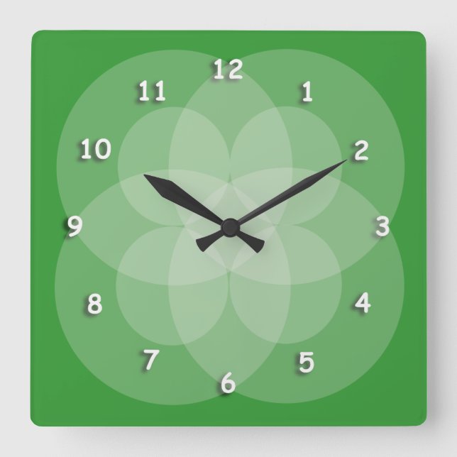 Clock - Intersecting Circles with White Numerals (Front)