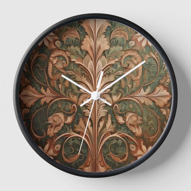 Clock made of wooden leafs (Front)