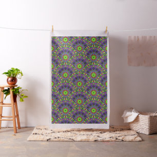 Clock Mandala I + your backgr. & ideas Fabric