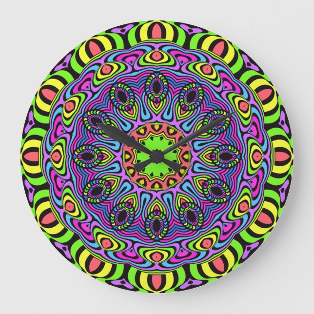 Clock Mandala - neon 1 (Front)