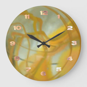 Clock - Marbleised Glass