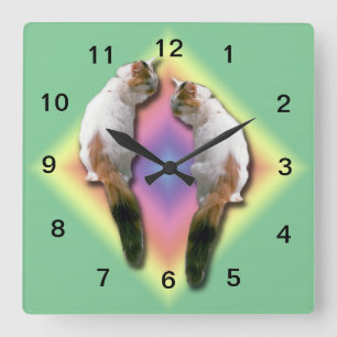 Clock - Mirrored cat