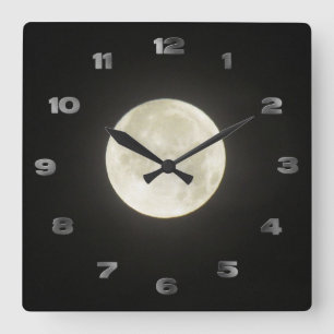 Clock - Moon with Arabic Numbers
