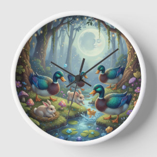 Clock of Ducks, Rabbits, and peace