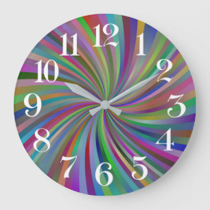 clock of multicoloured spiral wall