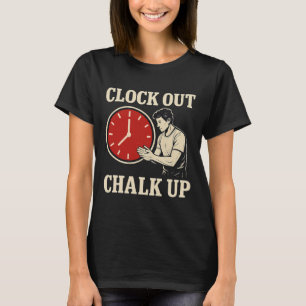 Clock Out, Chalk Up Climbing Gear Print T-Shirt