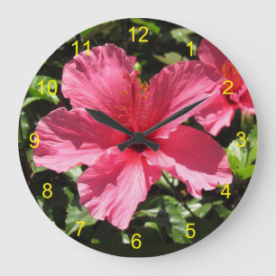 Clock - Pink Hibiscus Blossom