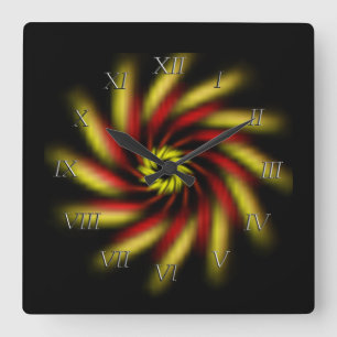 Clock - Pinwheel on Black