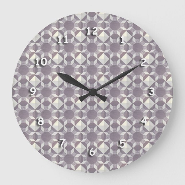 Clock - Purple Quilt Pattern (Front)