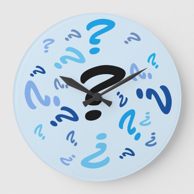 Clock - Question Marks in Blue (Front)