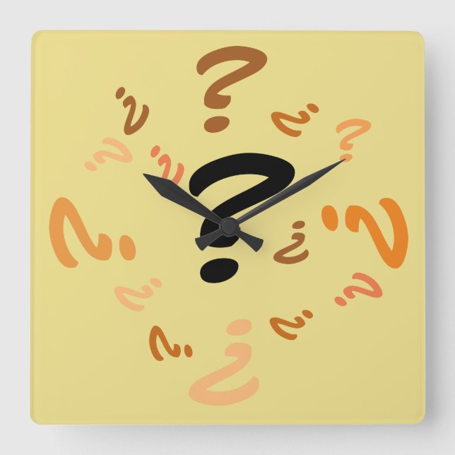 Clock - Qusetion Marks in Orange and Brown (Front)