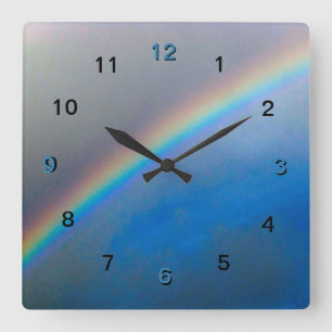 Clock - Rainbow in Stormy Sky