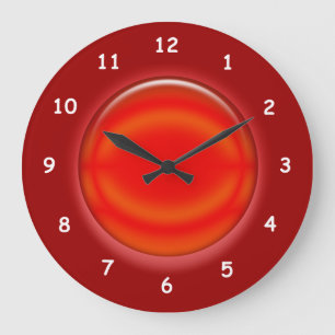 Clock - Red 3D disc clock