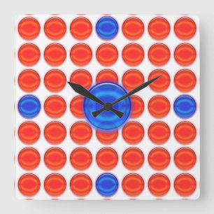 Clock - Red and blue dots