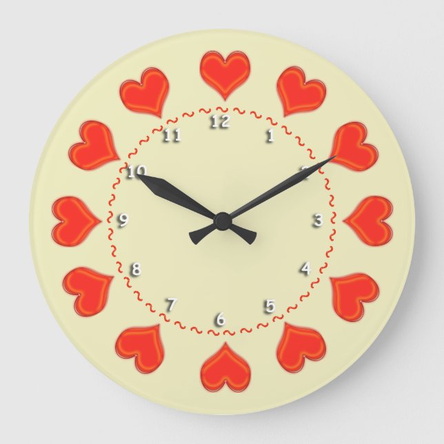 Clock - Red Hearts (Front)